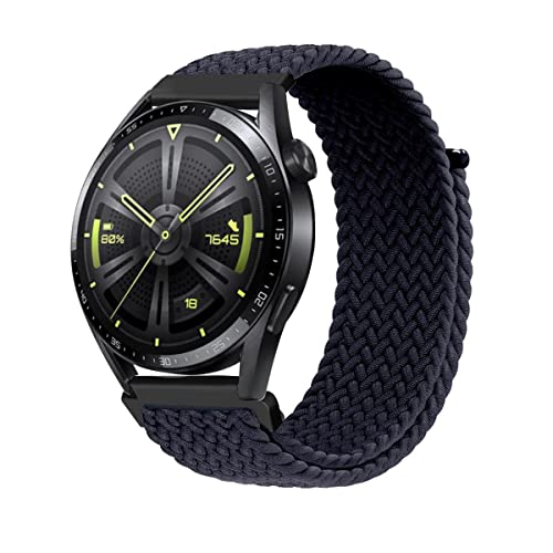 22MM Armband für Huawei Watch GT2 46mm / GT3 46mm Armband, Geflochtenes Nylon Stoff Solo Loop Band für Damen Herren, Verstellbares Ersatzarmband Kompatibel mit Huawei Watch GT2 46mm / GT3 46mm (D) von SABSEN