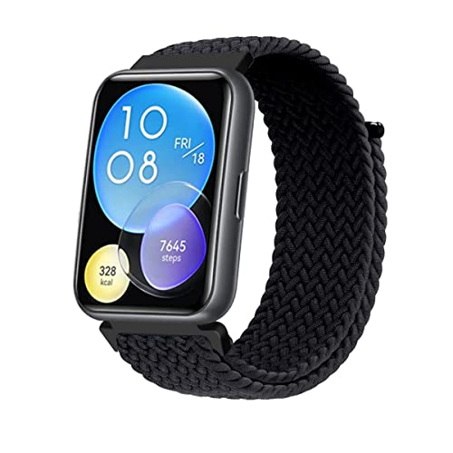 Armband für Huawei Watch Fit 2 Armband, Geflochtenes Nylon Stoff Solo Loop Band für Damen Herren, Verstellbares Ersatzarmband Kompatibel mit Huawei Watch Fit 2 (B) von SABSEN