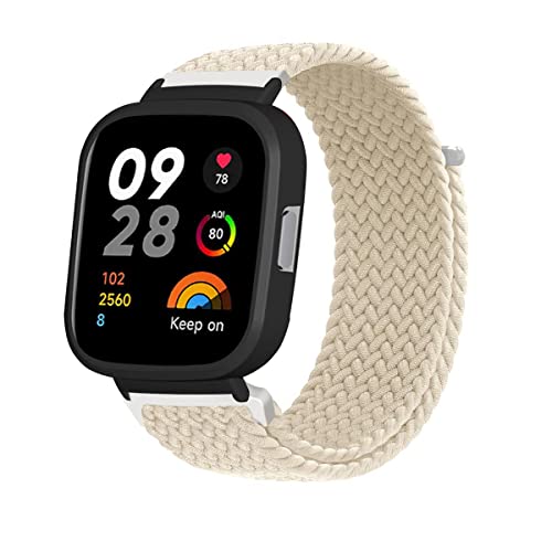 Armband für Xiaomi Redmi Watch 3 Armband, Geflochtenes Nylon Stoff Solo Loop Band für Damen Herren, Verstellbares Ersatzarmband Kompatibel mit Xiaomi Redmi Watch 3 (A) von SABSEN