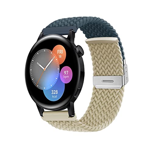 Geflochtenes Armband für Huawei Watch GT3 42mm/Watch GT2 42mm Armband, Nylon Geflochten Einstellbar Elastisch Dehnbarer Ersatz Sport Armband Kompatibel mit Huawei Watch GT3 42mm/GT2 42mm (J) von SABSEN