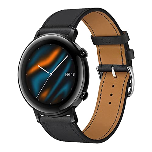 Leder Armband für Huawei Watch GT2 42MM Armbänder, 20MM Echtleder Schlank Ersatzarmband mit Edelstahl-Verschluss Kompatibel mit Armbänder Huawei Watch GT2 42MM (13) von SABSEN