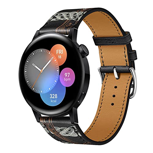 Leder Armband für Huawei Watch GT3 42mm Armbänder, 20MM Echtleder Schlank Ersatzarmband mit Edelstahl-Verschluss Kompatibel mit Armbänder Huawei Watch GT3 42mm (4) von SABSEN