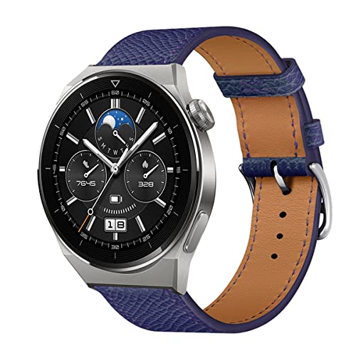 Leder Armband für Huawei Watch GT3 Pro 46MM Armbänder, 22MM Echtleder Schlank Ersatzarmband mit Edelstahl-Verschluss Kompatibel mit Armbänder Huawei Watch GT3 Pro 46MM (15) von SABSEN