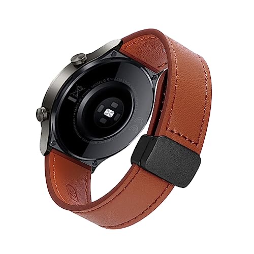 Lederarmband für Huawei Watch GT2 42mm Armband, Magnetische Leder Ersatzarmband, Magnetische Mehrfache Farben Slim Leather Ersatzband Kompatibel mit Armband Huawei Watch GT2 42mm (C) von SABSEN