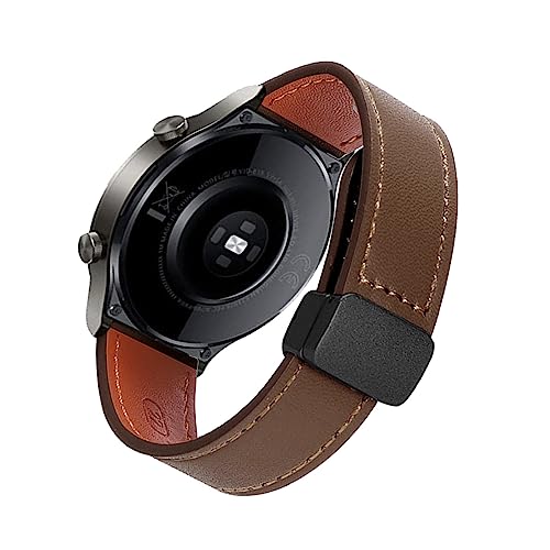 Lederarmband für Huawei Watch GT3 Pro 46mm Armband, Magnetische Leder Ersatzarmband, Magnetische Mehrfache Farben Slim Leather Ersatzband Kompatibel mit Armband Huawei Watch GT3 Pro 46mm (F) von SABSEN