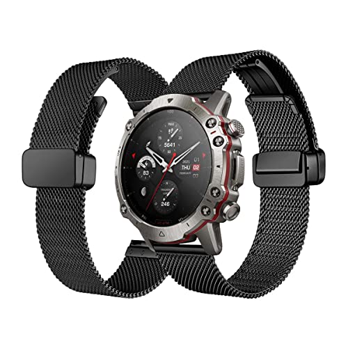 Magnet Armband für Amazfit Falcon Armband, Amazfit Falcon Armband Metal Mesh Edelstahl Damen Herren Armband mit Magnet Kompatibel mit Amazfit Falcon (E) von SABSEN