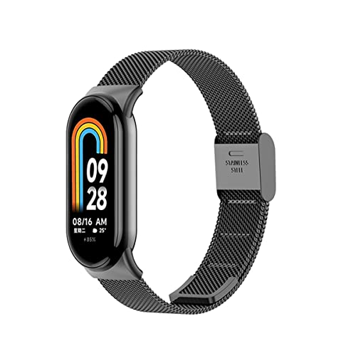 SABSEN Ersatzarmband für Xiaomi Mi Band 8 Armband für Damen/Herren, Xiaomi Mi Band 8 Ersatz Edelstahl Metall Armband Kompatibel mit Xiaomi Mi Band 8 Armband (A) von SABSEN