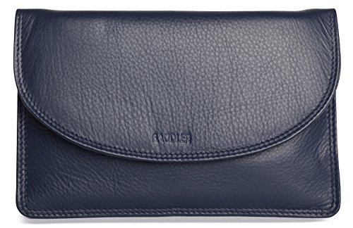 SADDLER Isabelle Umhängetasche, schmale Leder Handtasche - Navy Blau von SADDLER