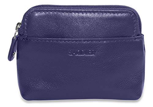 SADDLER Womens Luxurious Real Leather Zip Top Card, Coin, Key, Mini Cosmetic Purse | RFID Protection | Gift Boxed- Navy SADDLER Womens Luxurious Real Leather Zip Top Card, Coin, Key, Mini Cosmetic Purse | RFID Protection | Gift Boxed- Navy von SADDLER