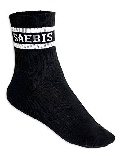 SAEBIS 5er Set Socken - Damen & Herren - schwarz/weiß (Schwarz, 35-38) von SAEBIS