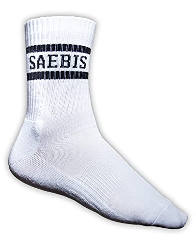 SAEBIS 5er Set Socken - Damen & Herren - schwarz/weiß (weiß, 35-38) von SAEBIS