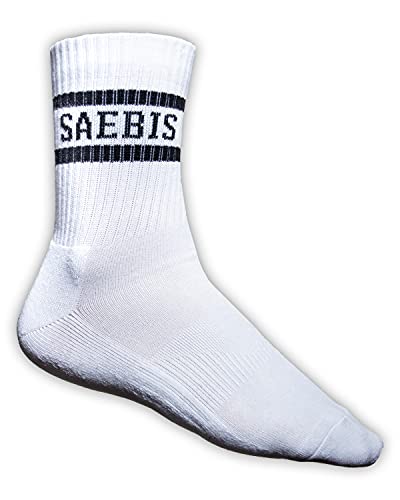 SAEBIS 5er Set Socken - Damen & Herren - schwarz/weiß (weiß, 43-46) von SAEBIS