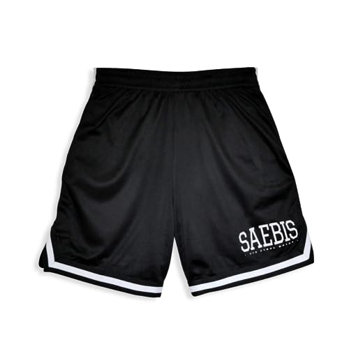 SAEBIS Herren Shorts, Kurze Hose, Fitness und Sporthose, Sommershorts, S schwarz von SAEBIS