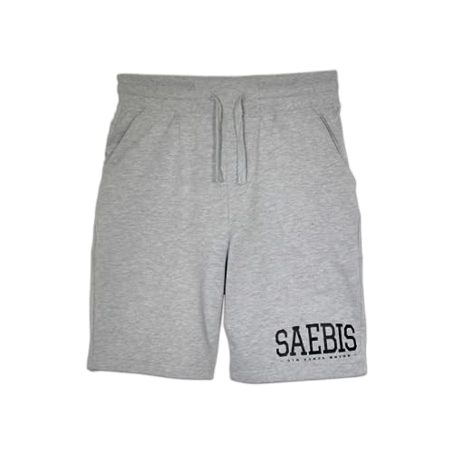 SAEBIS Lifestyle Herren Stoff-Shorts grau | Freizeit-Shorts aus Baumwolle mit elastischem Bund | Bequeme Sommershorts mit Stretchanteil für Männer (L, grau) von SAEBIS