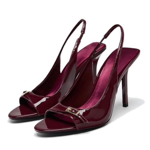 SAFECAMS Damen-Sandalen mit offenem Zehenbereich, Slingback, Stiletto-Absatz, spitz, Peep-Toe-Schnalle, hoher Absatz, sexy Kleid, Pumps, Schuhe für Party, Hochzeit, Abend, Absatz-Sandalen, Rot/Ausflug SAFECAMS Damen-Sandalen mit offenem Zehenbereich, Slingback, Stiletto-Absatz, spitz, Peep-Toe-Schnalle, hoher Absatz, sexy Kleid, Pumps, Schuhe für Party, Hochzeit, Abend, Absatz-Sandalen, Rot/Ausflug von SAFECAMS