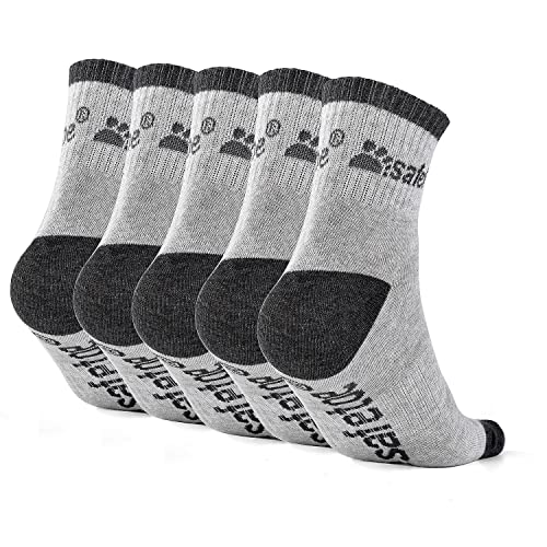 SAFETOE Natürliche Baumwolle Socken 7-Paar Multipack Universal Antibakterielle Trainer Socken für Männer und Frauen,Atmungsaktive Knöchel Athletic Socken Geeignet für Arbeit und Casual Wear, grau von SAFETOE