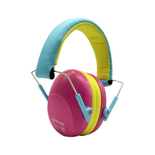 SAFETREE Kinder Gehörschutz [3-12 Jahre] SNR 24dB – Leicht & Zusammenklappbar für Reisen, Schlaf, Konzerte, Feuerwerk, Autismus (Rosa) von SAFETREE
