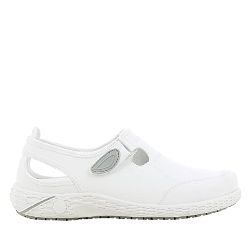 SAFETY JOGGER Arbeitsschuhe Damen Oxypas - LINA - Leichter, Bequemer Sicherheitsschuh mit Klettverschluss, ideal für Pflege, Küche oder Innenbereich, rutschfest, 37 EU Weiss von SAFETY JOGGER