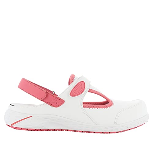 SAFETY JOGGER Arbeitsschuhe Damen - Carly - Leichter komfortabler Clogs aus Leder, ideal für Pflege, Küche oder Garten, Rutschfester und Stoßdämpfender Sicherheitsclog, Rosa EU 35 von SAFETY JOGGER