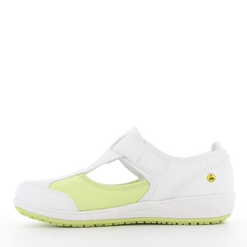 SAFETY JOGGER Arbeitsschuhe Damen Oxypas 35 EU Grün - Camille - Leichter, Bequemer Sicherheitsschuh mit Klettverschluss, ideal für Pflege, Küche oder Innenbereich, rutschfest von SAFETY JOGGER