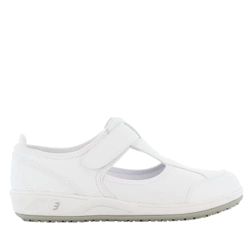 SAFETY JOGGER Arbeitsschuhe Damen Oxypas 35 EU Weiss - Camille - Leichter, Bequemer Sicherheitsschuh mit Klettverschluss, ideal für Pflege, Küche oder Innenbereich, rutschfest von SAFETY JOGGER