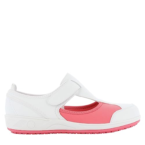 SAFETY JOGGER Arbeitsschuhe Damen Oxypas 36 EU Rosa - Camille - Leichter, Bequemer Sicherheitsschuh mit Klettverschluss, ideal für Pflege, Küche oder Innenbereich, rutschfest von SAFETY JOGGER