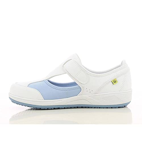 SAFETY JOGGER Arbeitsschuhe Damen Oxypas 37 EU Blau - Camille - Leichter, Bequemer Sicherheitsschuh mit Klettverschluss, ideal für Pflege, Küche oder Innenbereich, rutschfest von SAFETY JOGGER