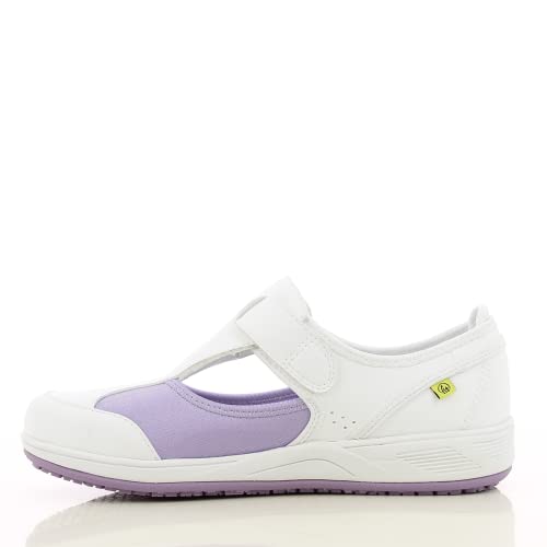 SAFETY JOGGER Arbeitsschuhe Damen Oxypas 37 EU Lila - Camille - Leichter, Bequemer Sicherheitsschuh mit Klettverschluss, ideal für Pflege, Küche oder Innenbereich, rutschfest von SAFETY JOGGER