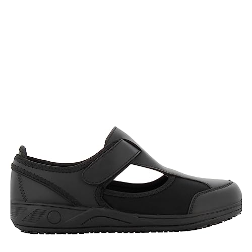 SAFETY JOGGER Arbeitsschuhe Damen Oxypas 41 EU Schwarz - Camille - Leichter, Bequemer Sicherheitsschuh mit Klettverschluss, ideal für Pflege, Küche oder Innenbereich, rutschfest von SAFETY JOGGER