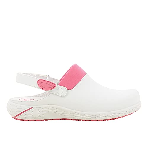 SAFETY JOGGER Arbeitsschuhe Damen - DANY - Leichter, Bequemer Arbeitsschuh mit Klettverschluss, ideal für Pflege, Küche oder Innenbereich, rutschfest und Stoßdämpfend Sicherheitsclog, Rosa, 39 EU von SAFETY JOGGER