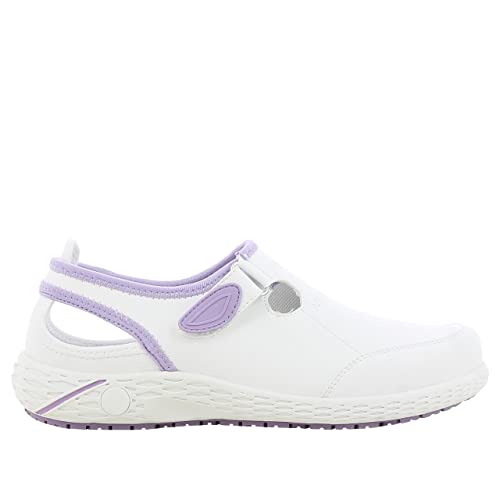 SAFETY JOGGER Arbeitsschuhe Damen Oxypas - LINA - Leichter, Bequemer Sicherheitsschuh mit Klettverschluss, ideal für Pflege, Küche oder Innenbereich, rutschfest, 37 EU Lila von SAFETY JOGGER