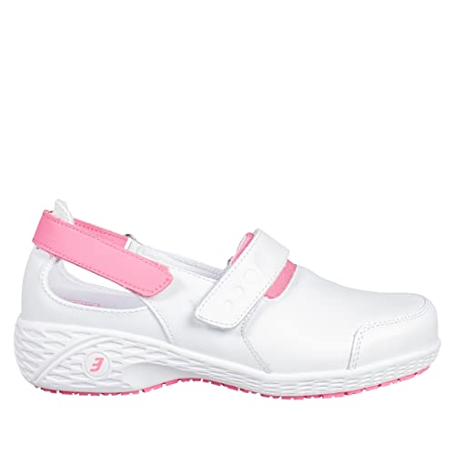 SAFETY JOGGER Sicherheitsschuhe Damen 38 EU - Samantha - Leichte, Bequemer Sicherheitsclog, Klettverschluss Leder Arbeitsschuh, ideal für Pflege oder Reinigung, Oxypas, Fuchsie von SAFETY JOGGER