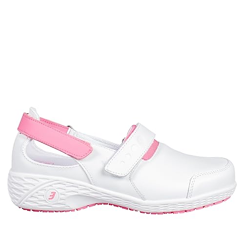 SAFETY JOGGER Sicherheitsschuhe Damen 40 EU - Samantha - Leichte, Bequemer Sicherheitsclog, Klettverschluss Leder Arbeitsschuh, ideal für Pflege oder Reinigung, Oxypas, Fuchsie von SAFETY JOGGER