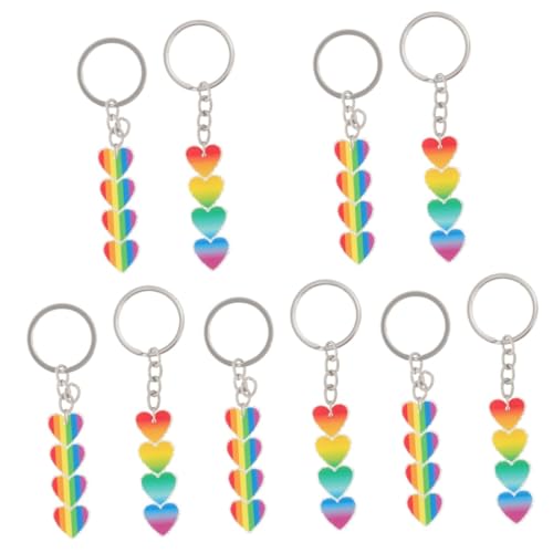 10 STK Liebe Schlüsselanhänger Taschenanhänger Zum Aufhängen Ästhetischer Schlüsselanhänger LGBT-schlüsselbund Regenbogen-schlüsselanhänger Schlüsselanhänger Metall SAFIGLE von SAFIGLE