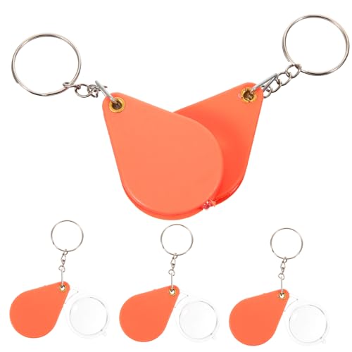 15 Stück Lupe Leselupe Faltbare Lupe Schmucklupen Lupe Tragbare Klapplupe Schlüsselanhänger Lupe Tragbare Edelstein Lupe Abs Orange SAFIGLE von SAFIGLE