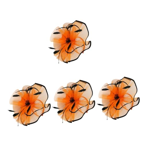 SAFIGLE 4stücke Fascinator Haarschmuck Mit Federn Für Damen Kopfbedeckung Für Hochzeiten Teepartys Und Leicht Und Elastisch Für von SAFIGLE