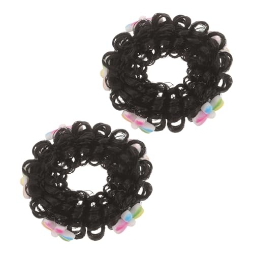 SAFIGLE Dutt-perücke Mädchen Cartoon-dutt-perücke Für Mädchen Haarverlängerung Für Kleinkinder Bunte Dutt-haarteil Kostümzubehör Blumen-dekorationen Für von SAFIGLE