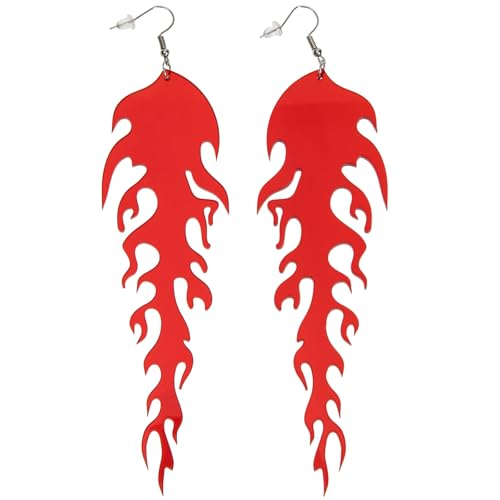 1 Flammenförmige Acryl Ohrringe Für Damen, Auffälliger Ohrschmuck Mit Feuerdesign, Leicht, Hautfreundlich Und Perfekt Für Partys Oder von SAFIGLE