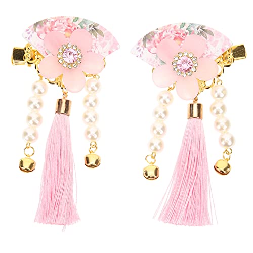 SAFIGLE 1 Paar Haarnadel-Kopfbedeckung Quaste Haarspange Zubehör klein Stifte haarspange weihnachten weihnachts haarspangen Mädchen Haarspange Blumenhaarnadel Haarklammern Acryl Rosa von SAFIGLE