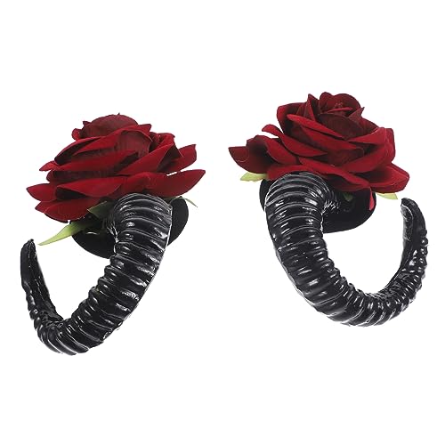SAFIGLE 1 Paar Lolita Haarschmuck mit Schafhörnern und Gothic Haarspangen für Halloween Feiern Leicht und Komfortabel Einzigartiger Stil für Perfektes für Gothic Fans von SAFIGLE
