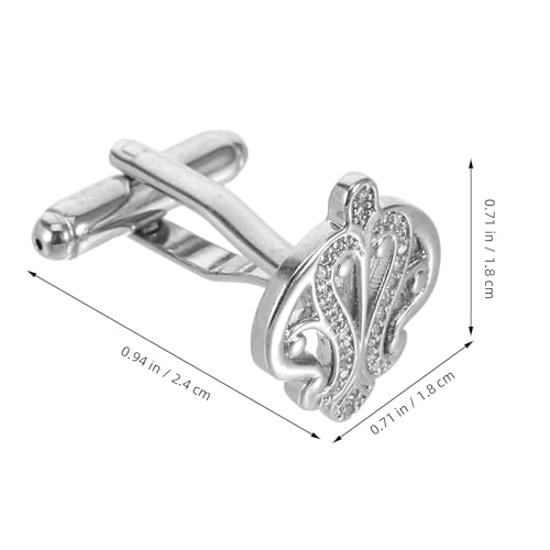 SAFIGLE 1 Paar Manschettenknöpfe mit Kronen-Strasssteinen: Hemdknöpfe für Herren für Geschäftsfeiern, Hochzeitsveranstaltungen und Manschettenknöpfe für französische Manschettenhemden von SAFIGLE