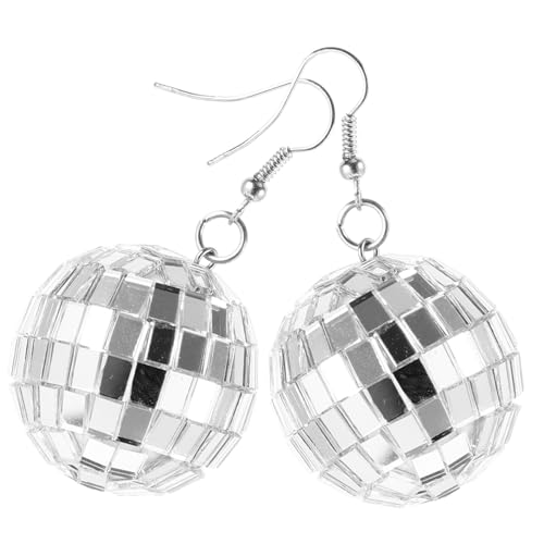 SAFIGLE 1 Paar Neonohrringe Creolen Kostümohrringe Für Damen Ball Disco-kugel-ohrringe Für Frauen Party Reflektierend Funky Ohrringe Modische Ohranhänger Modeschmuck Silber Legierung SAFIGLE 1 Paar Neonohrringe Creolen Kostümohrringe Für Damen Ball Disco-kugel-ohrringe Für Frauen Party Reflektierend Funky Ohrringe Modische Ohranhänger Modeschmuck Silber Legierung von SAFIGLE