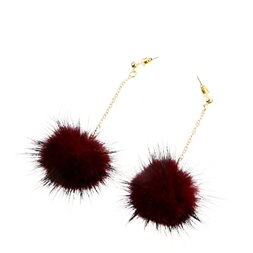 SAFIGLE 1 Paar Pelzknäuel-ohrringe Ohrringe Für Frauen Fuzzy-ohrringe Für Den Winter Pelz Ohrringe Frauen Ohrstecker Künstliche Ohrringe Silberne Nadeln Temperament Fräulein Schmuck von SAFIGLE