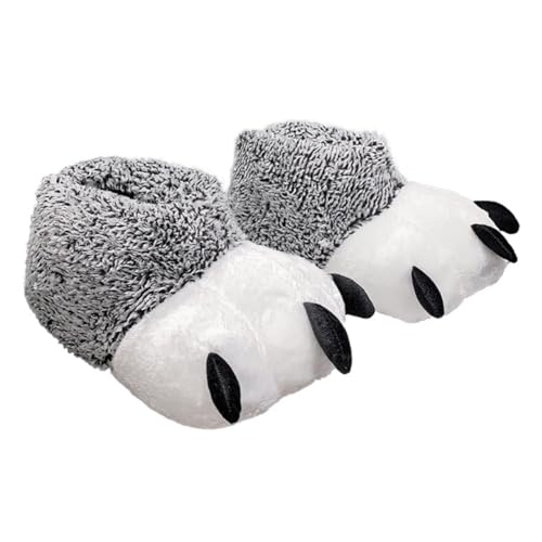 SAFIGLE Plüschhausschuhe Pfote 1 Paar Warme Rutschfeste Hausschuhe für Damen und Herren Baumwolle Tpr Flauschige Winter Slipper Lustiges Pfotendesign Geeignet für Zuhause und Hotel Größe 38–40 von SAFIGLE