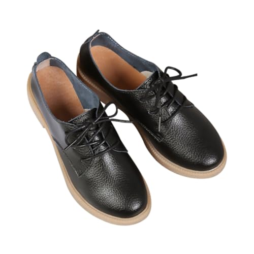 SAFIGLE 1 Paar Retro Lederschuhe mit Dicker Sohle rutschfeste Atmungsaktive Schuhe für Damen Bequemes für Freizeit Partys Festivals von SAFIGLE