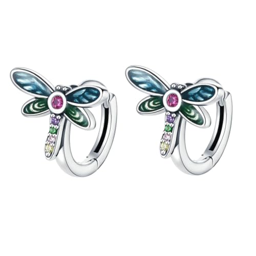 SAFIGLE Libellenohrringe Für Damen Zarte Ohrringe Aus 925 Stück Sterling Silber Mit Bunten Zirkonia Ohrstecker Für Festivals Und Alltagskleidung Stilvolle Mädchenohrringe in von SAFIGLE