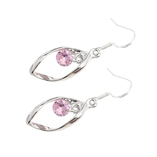 SAFIGLE 1 Paar Twist-diamant-ohrringe Strass Silberne Sterling-ohrringe Für Frauen Damen-schmuck-ohrringe Ohrhänger Für Damen Ohrstecker Für Damen Mädchen Rosa Kristall Ohr Lang von SAFIGLE