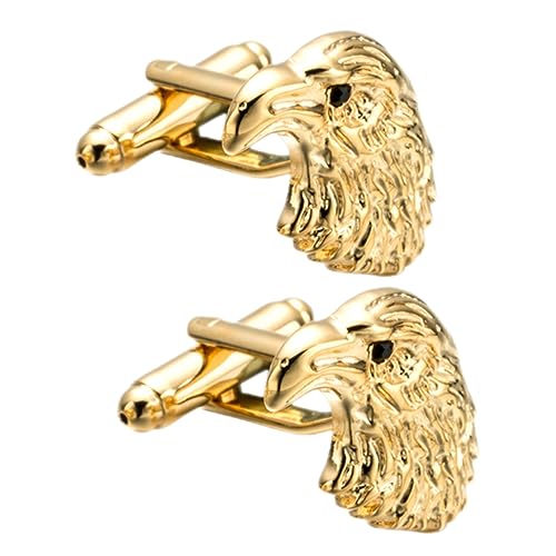 SAFIGLE 1 Paar Verbindet Männer Manschettenknöpfe Mit Tierkopf Smoking Adler Armgold Manschettlink Für Männer Tiermanschette Manschettenknöpfe Herren Hemd Manschettenlinks Kupfer Golden von SAFIGLE