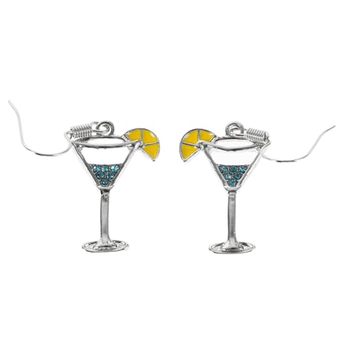 SAFIGLE Baumelnde Ohrringe Aus Glas Für Frauen Martini Glas Design Leicht Und Hypoallergen Eleganter Modeschmuck Für Partys Und Alltag Einzigartige Cocktail Ohrringe von SAFIGLE