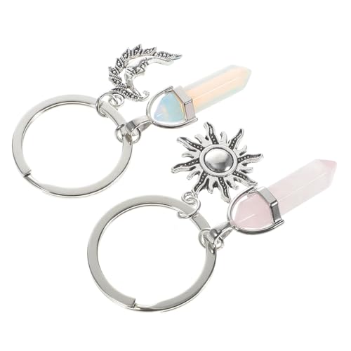 SAFIGLE Schlüsselanhänger Aus Legierung Mit Sonne Und Mond 2er-Set Für Paare Romantischer Schlüsselanhänger-Clip Als Zum Valentinstag von SAFIGLE